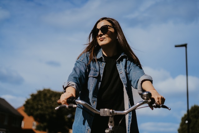 Woman riding a bicycle