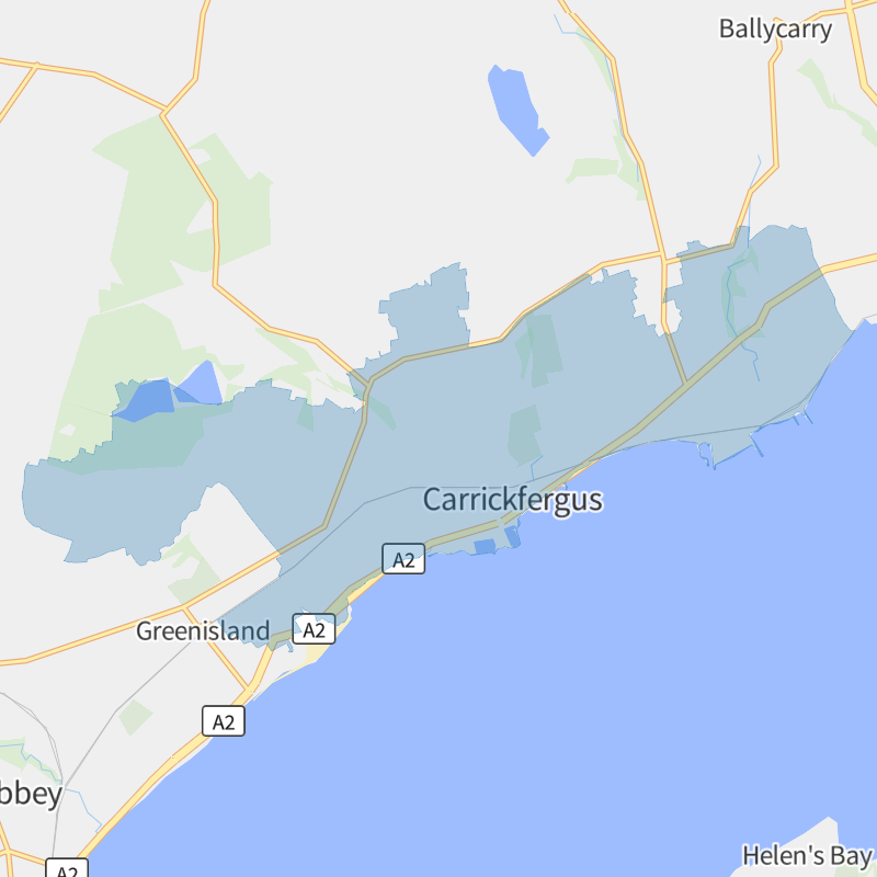 Carrickfergus geographic boundaries light outline