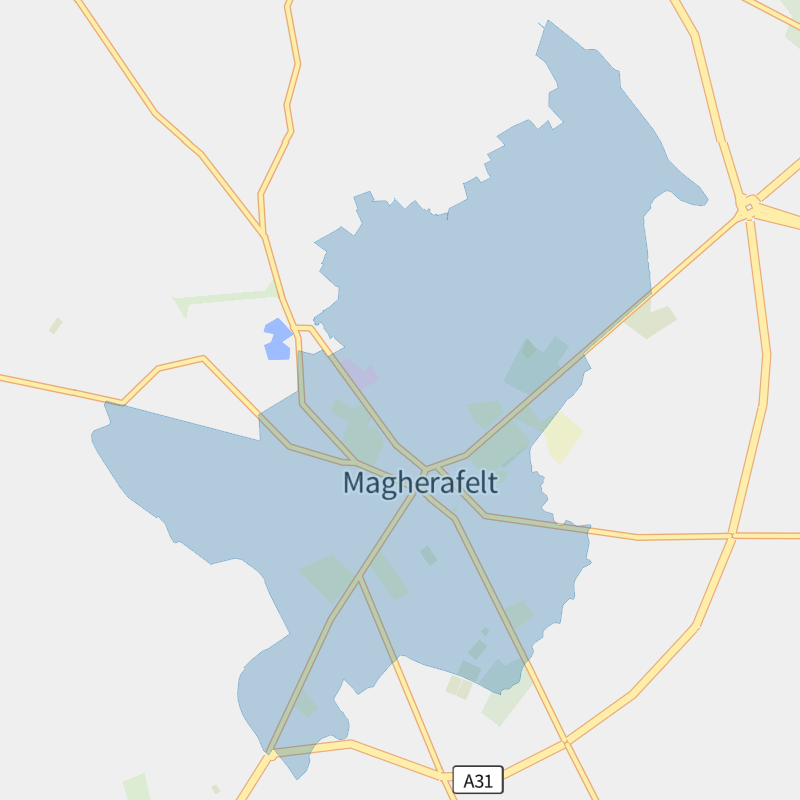 Magherafelt geographic boundaries light outline