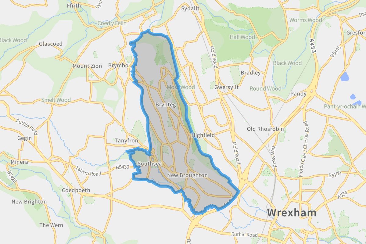 Broughton geographic boundaries light outline