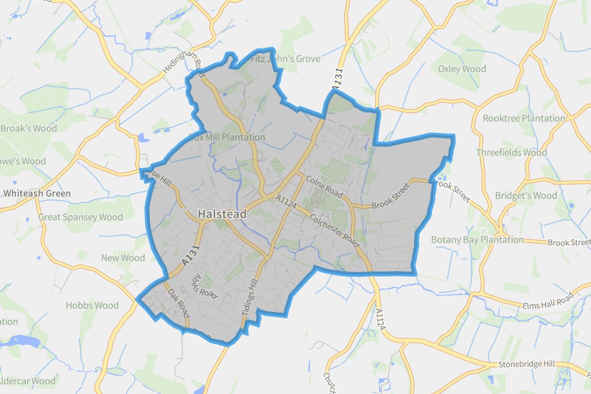 Halstead geographic boundaries light outline