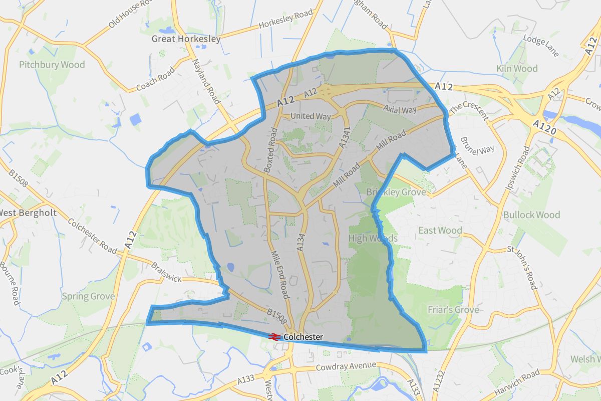 Myland geographic boundaries light outline