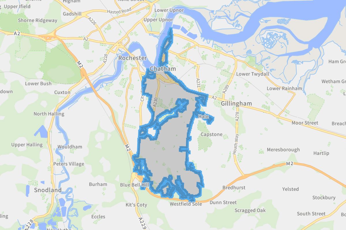 Chatham geographic boundaries light outline