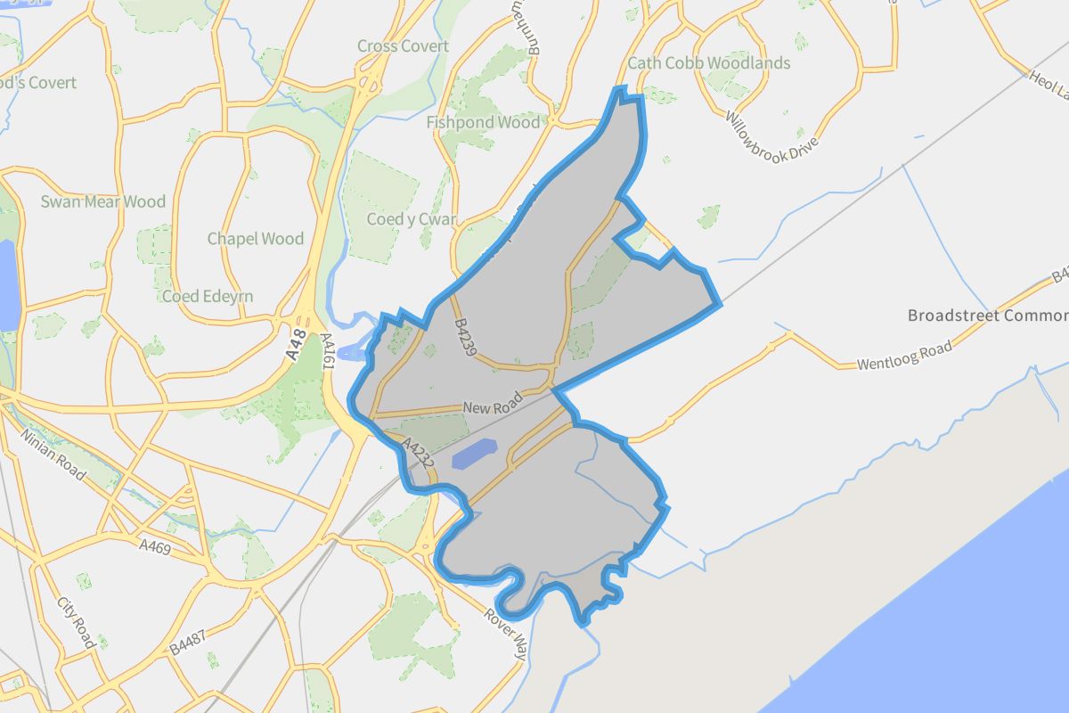 Rumney geographic boundaries light outline
