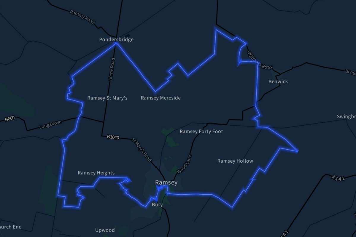 Ramsey geographic boundaries dark outline