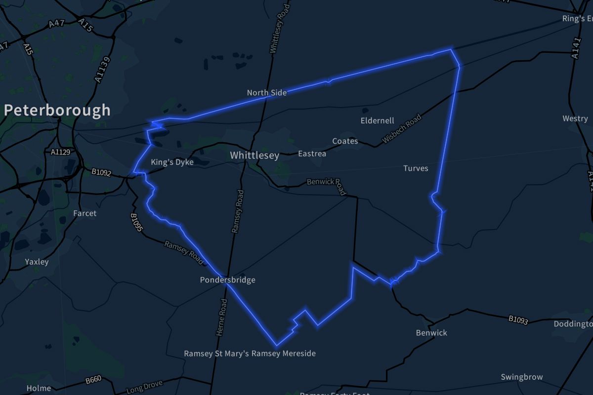 Whittlesey geographic boundaries dark outline