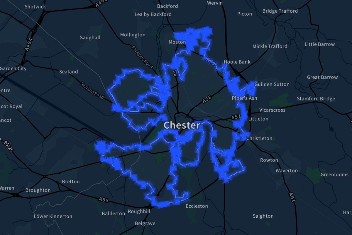 Chester geographic boundaries dark outline