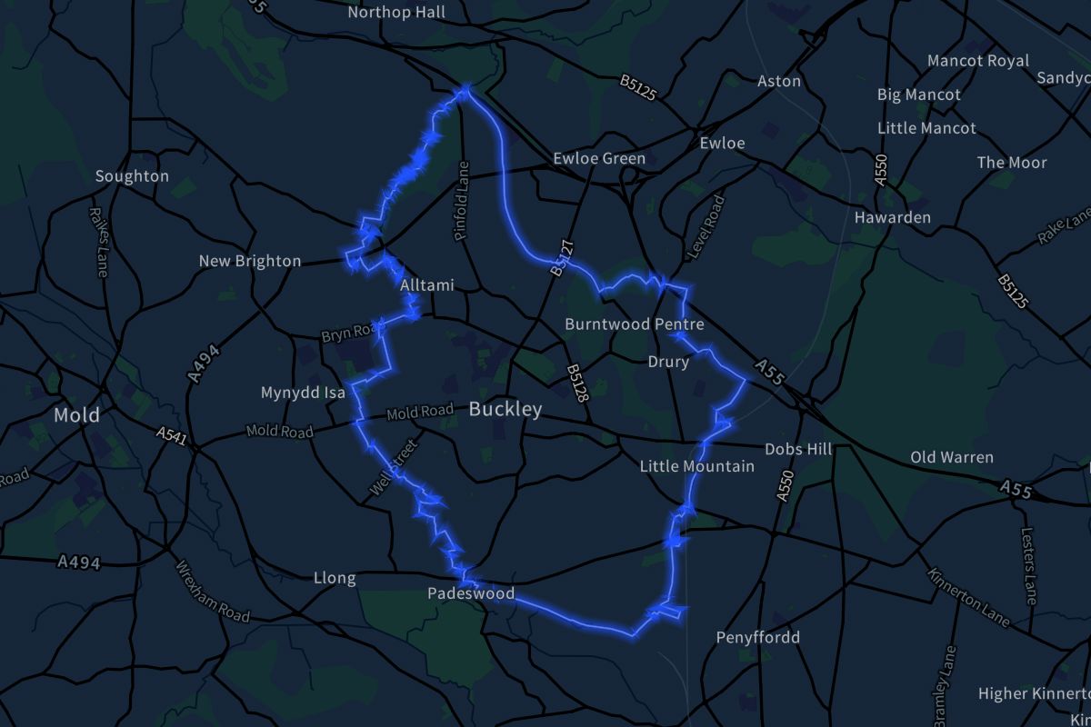 Buckley geographic boundaries dark outline