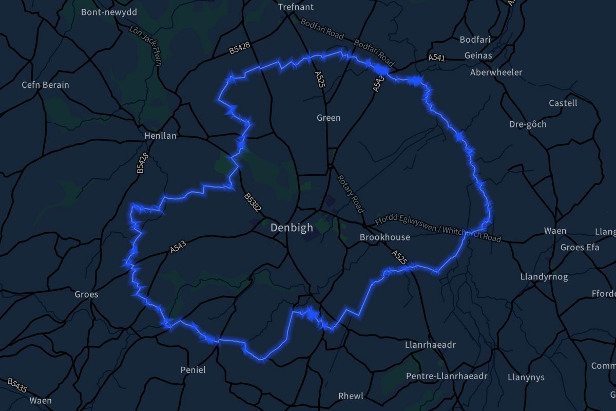 Denbigh geographic boundaries dark outline