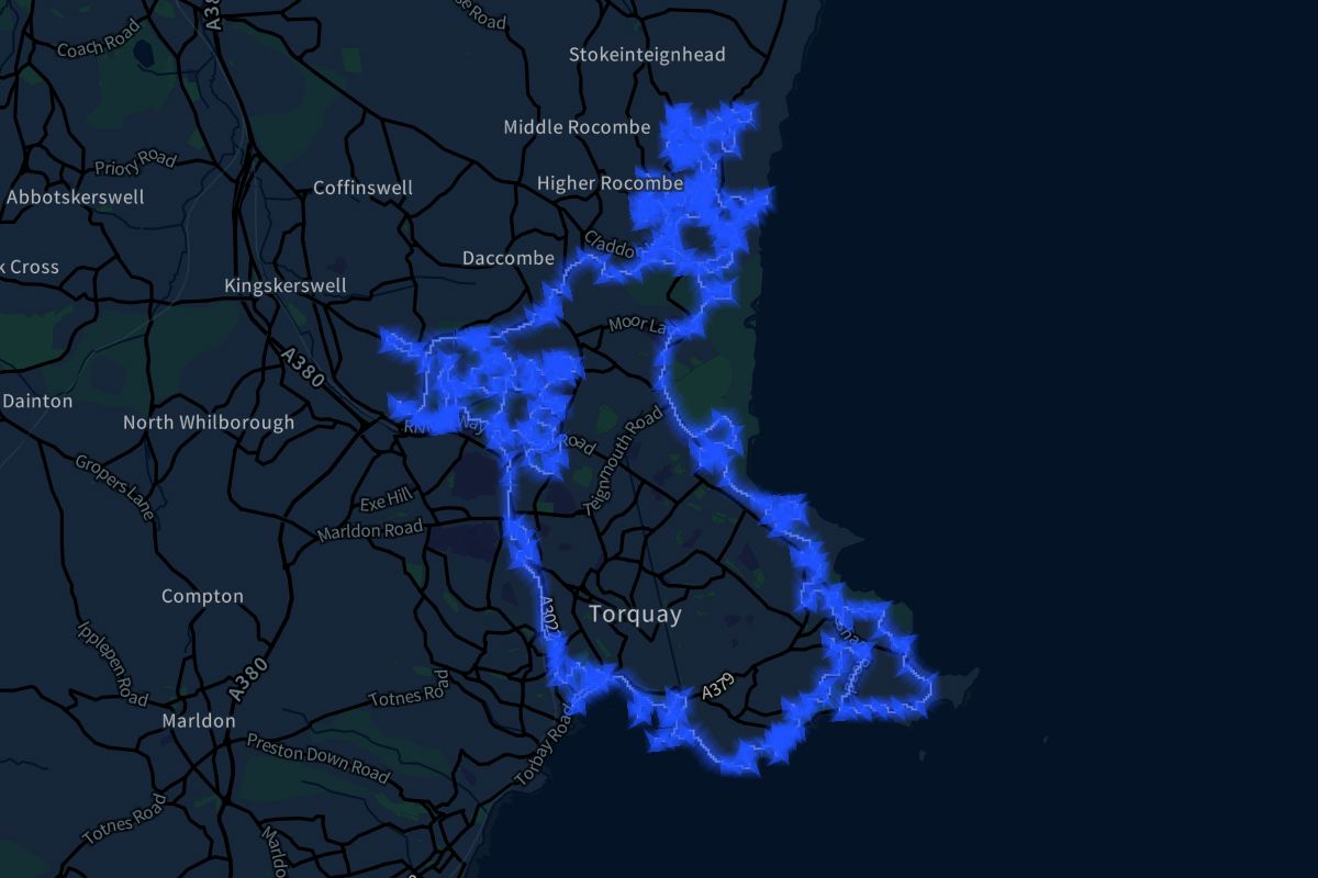 Torquay geographic boundaries dark outline