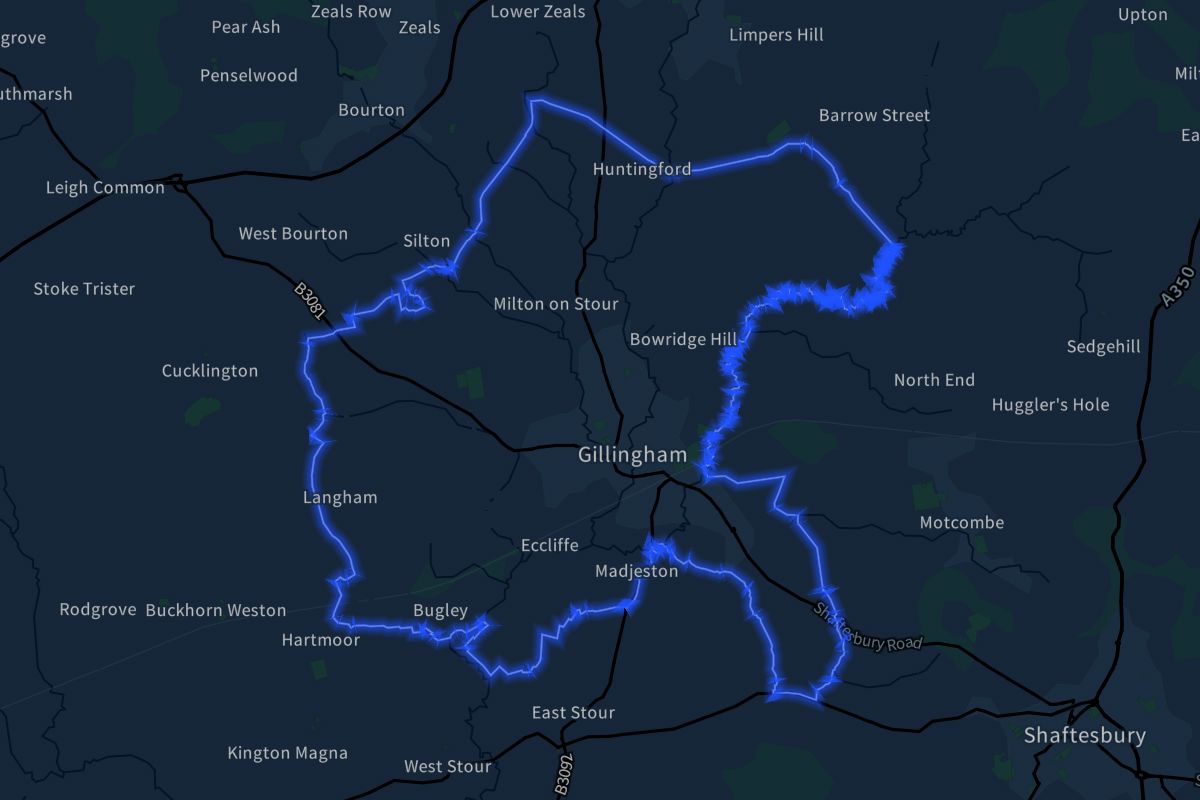Gillingham geographic boundaries dark outline