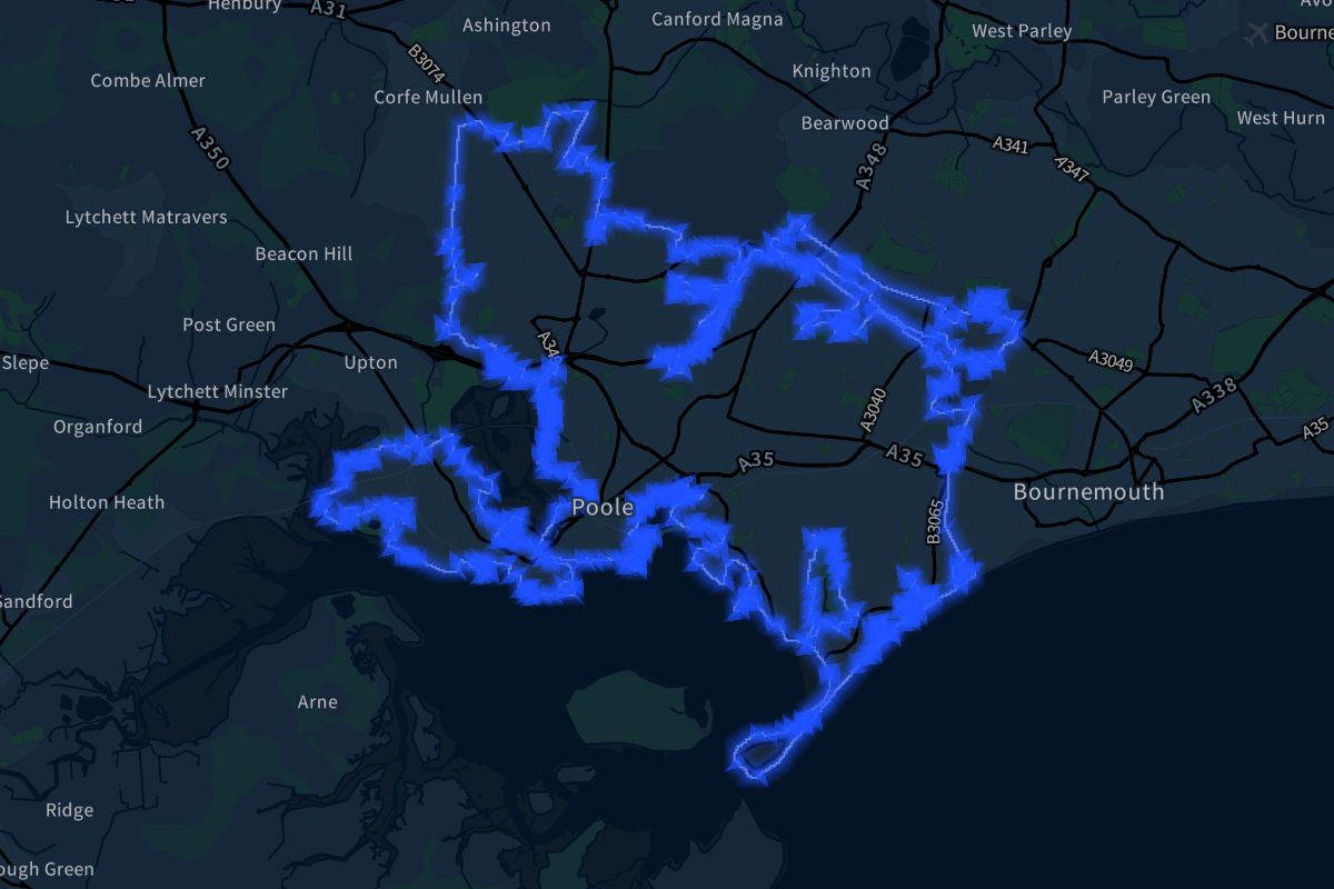 Poole geographic boundaries dark outline
