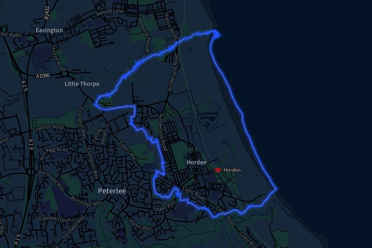 Horden geographic boundaries dark outline