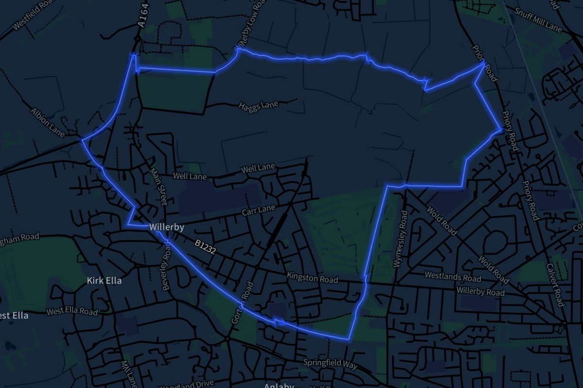 Willerby geographic boundaries dark outline