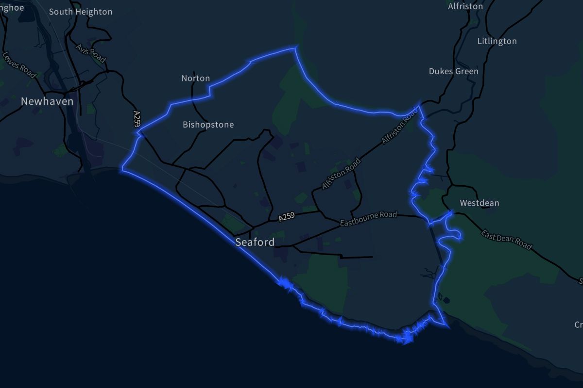 Seaford geographic boundaries dark outline