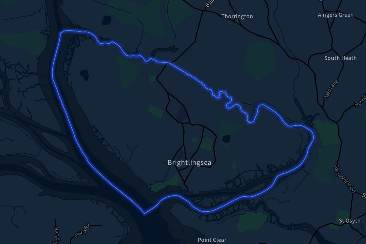 Brightlingsea geographic boundaries dark outline