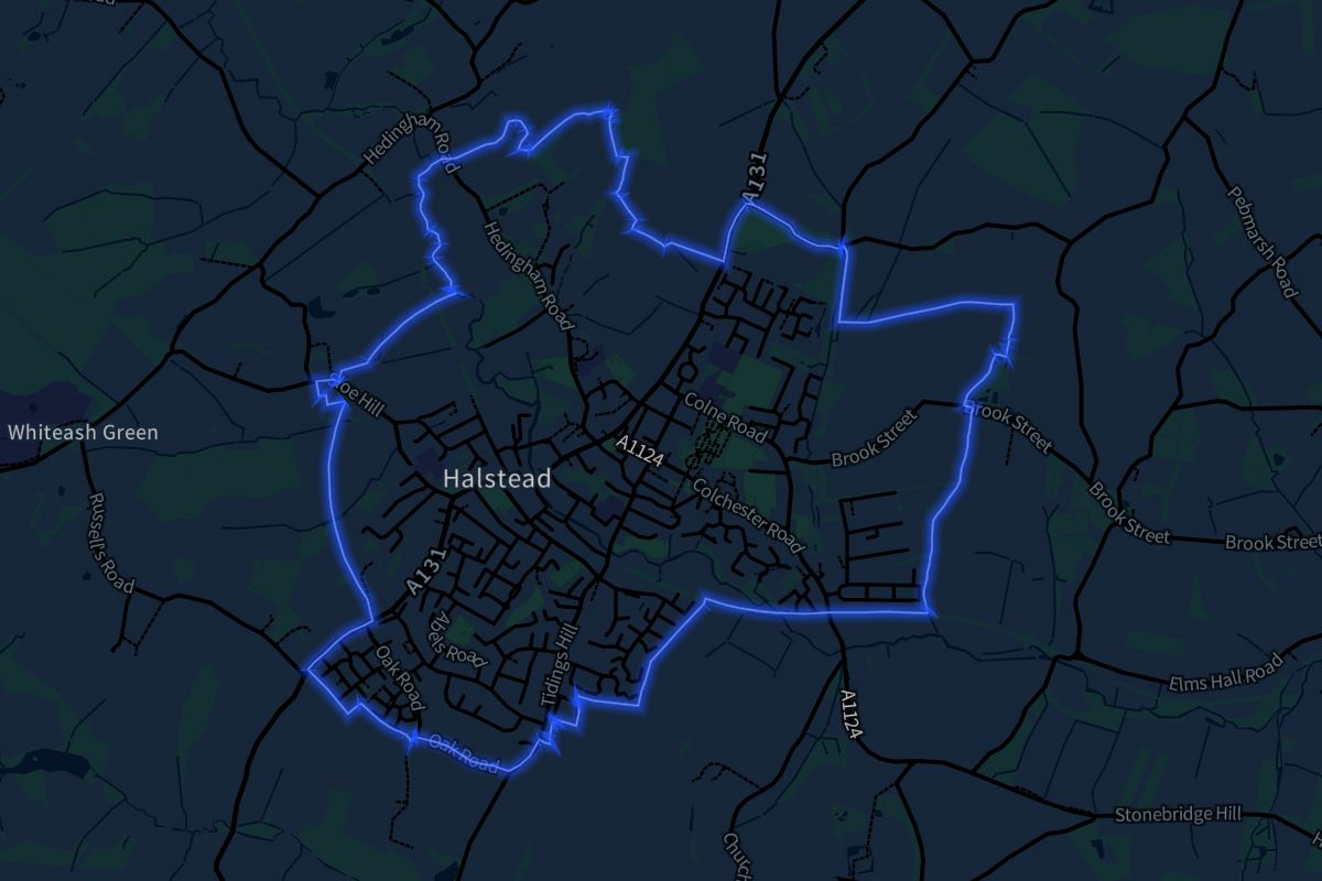 Halstead geographic boundaries dark outline