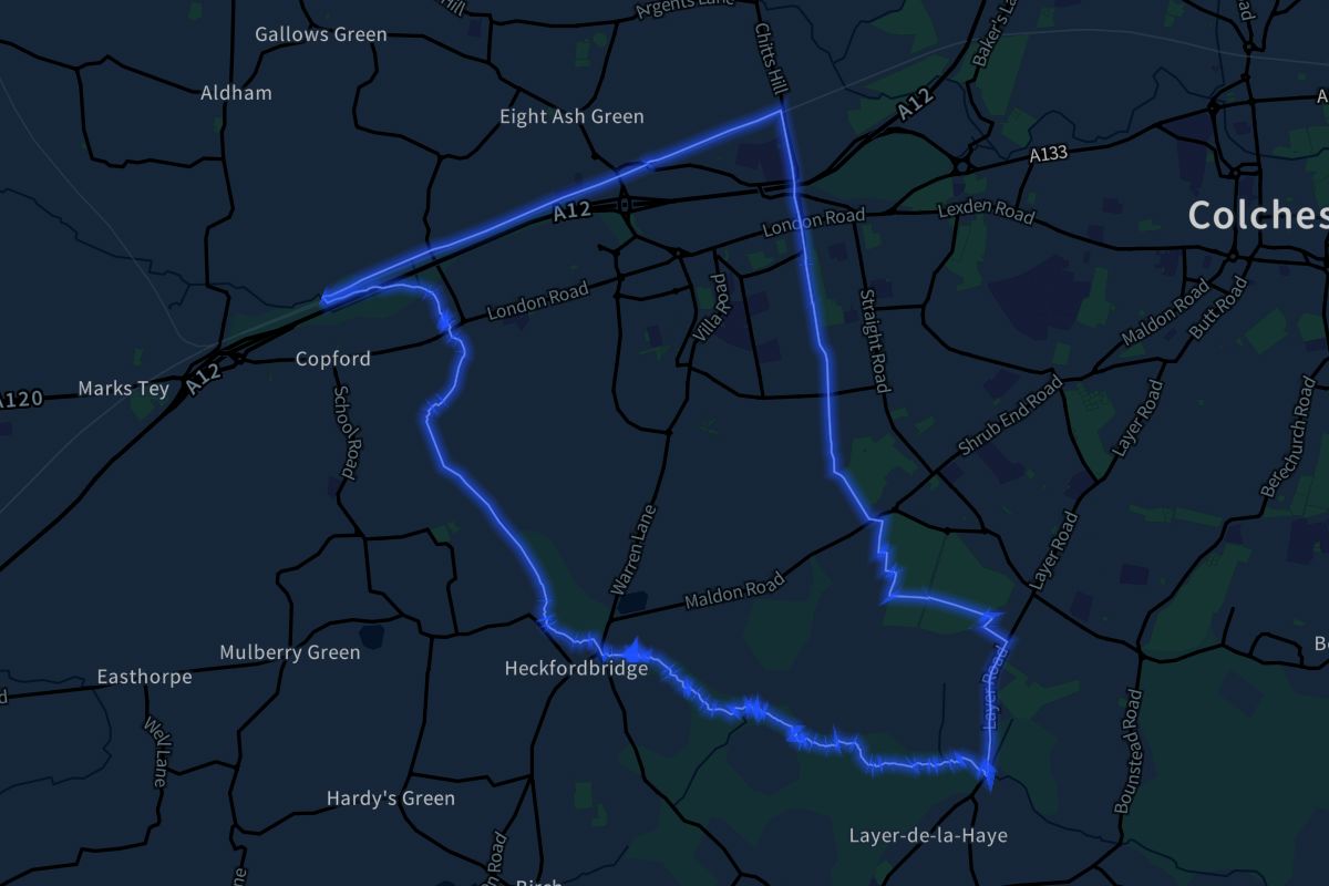 Stanway geographic boundaries dark outline