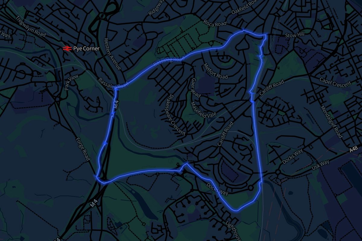 Gaer geographic boundaries dark outline