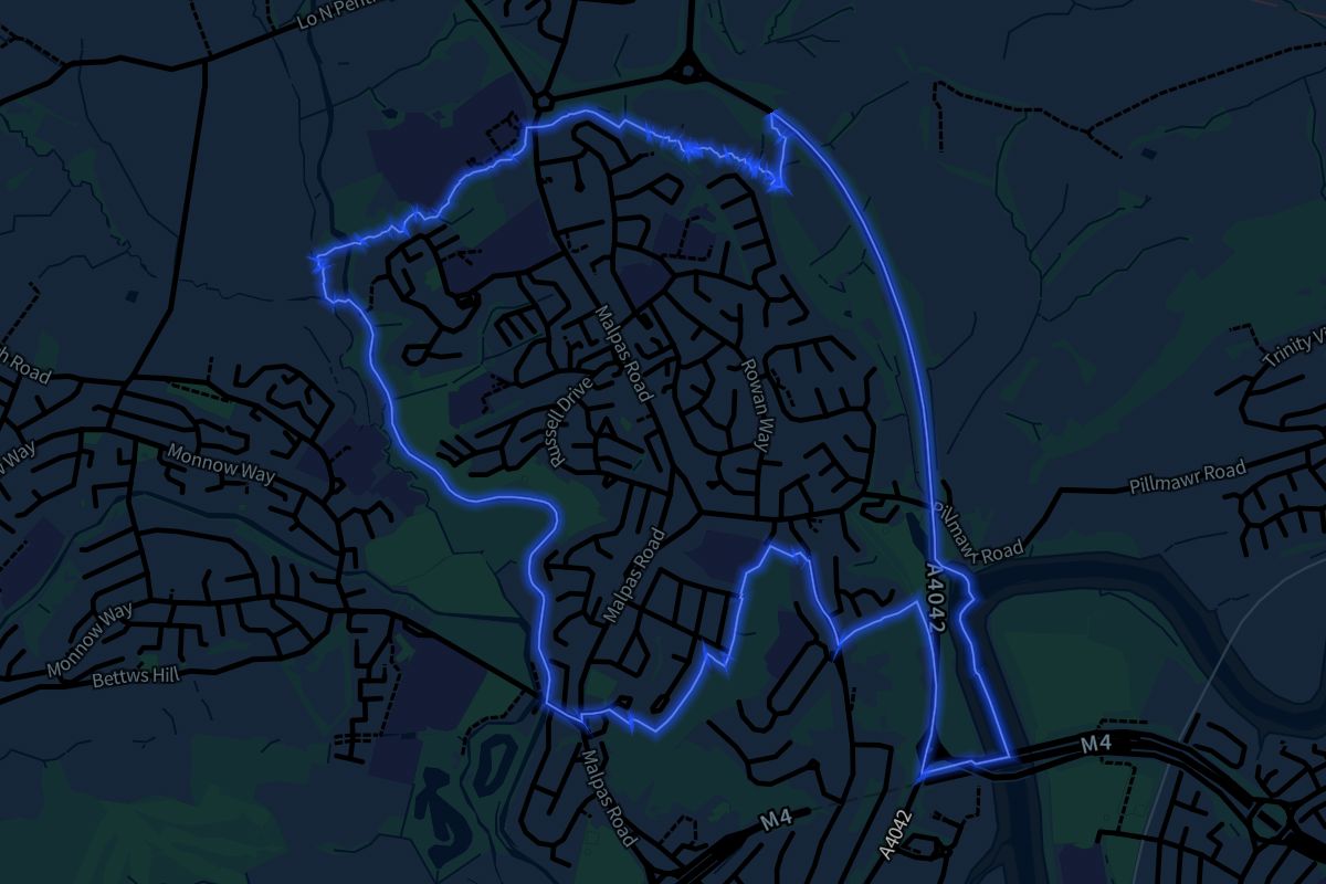 Malpas geographic boundaries dark outline