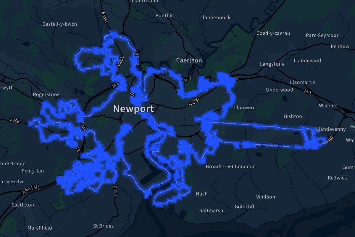 Newport geographic boundaries dark outline