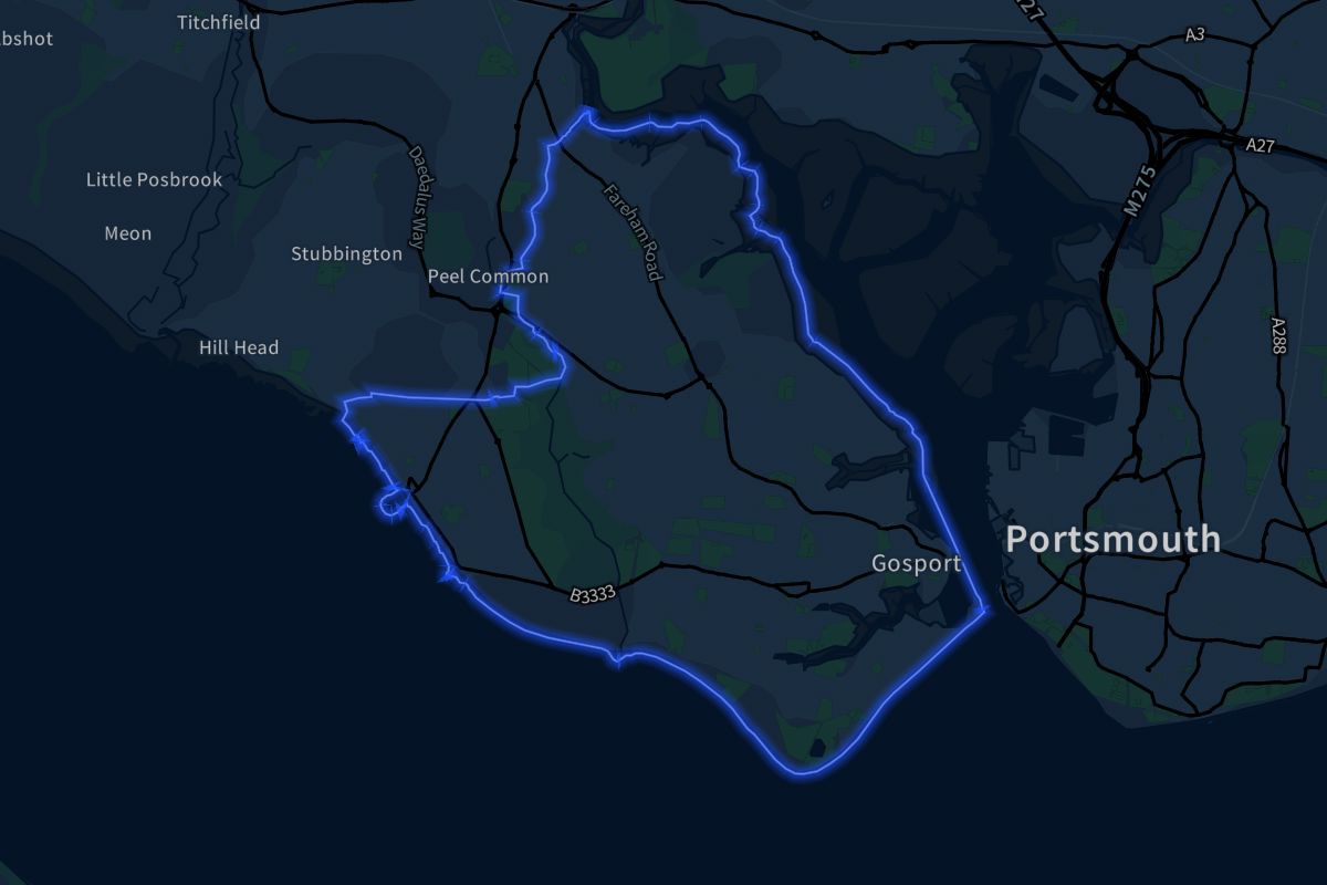 Gosport geographic boundaries dark outline