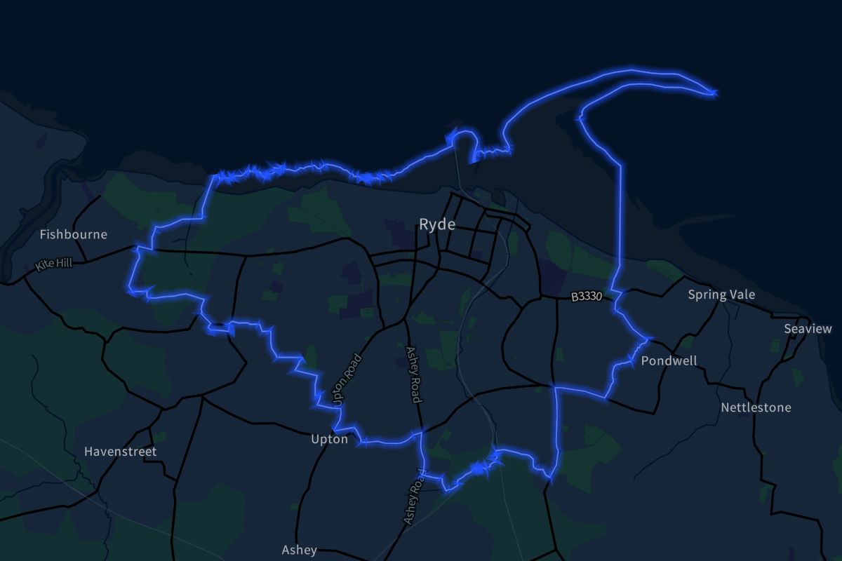 Ryde geographic boundaries dark outline