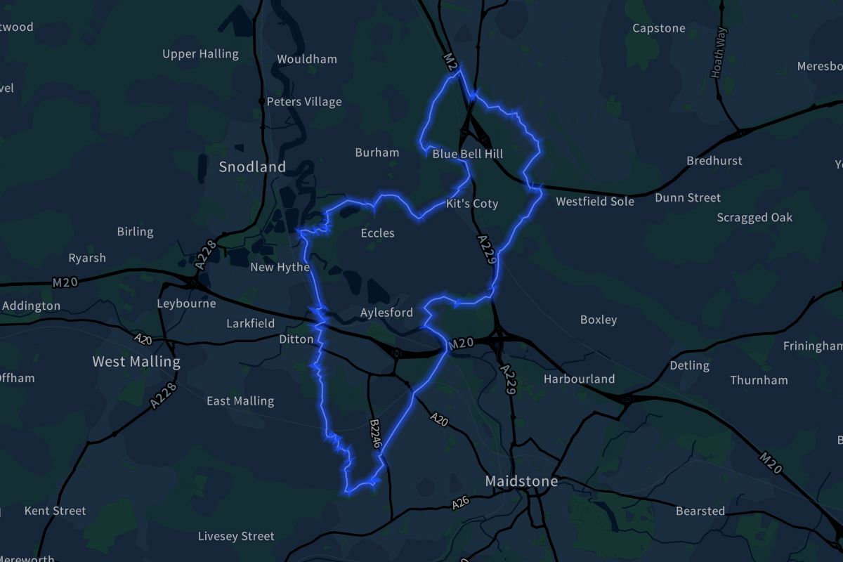 Aylesford geographic boundaries dark outline