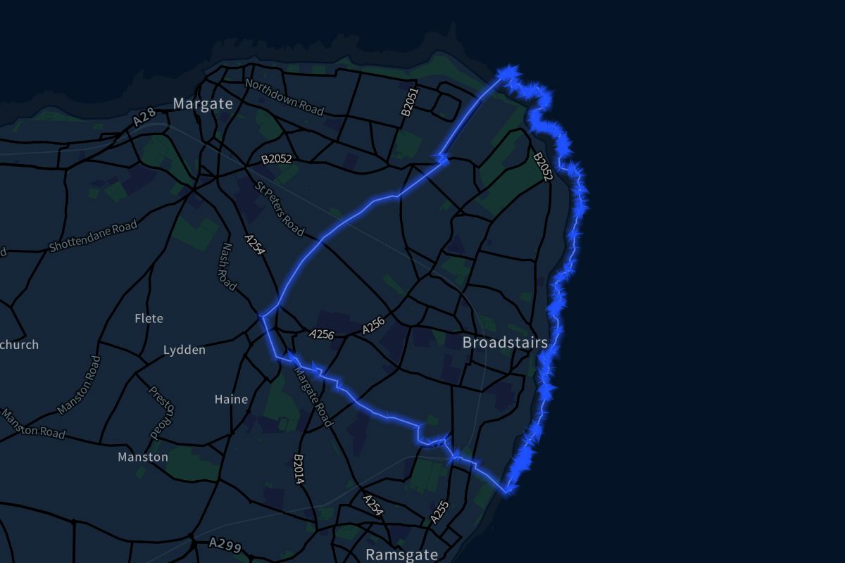 Broadstairs and St. Peters geographic boundaries dark outline