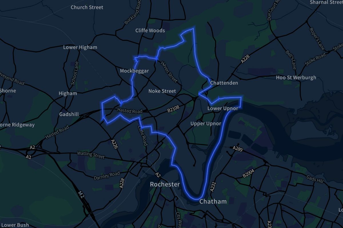 Frindsbury Extra geographic boundaries dark outline
