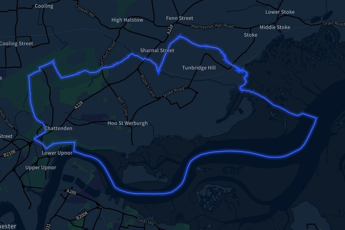Hoo St. Werburgh geographic boundaries dark outline