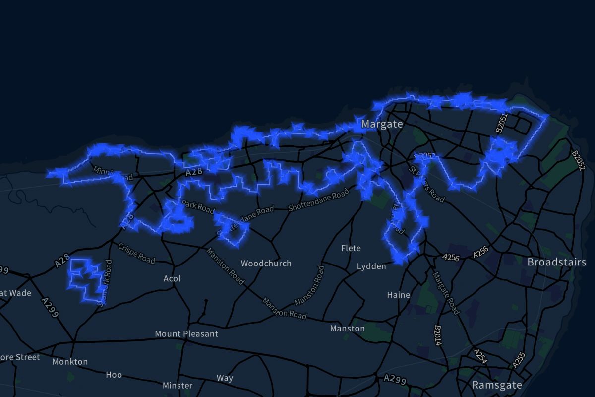Margate geographic boundaries dark outline