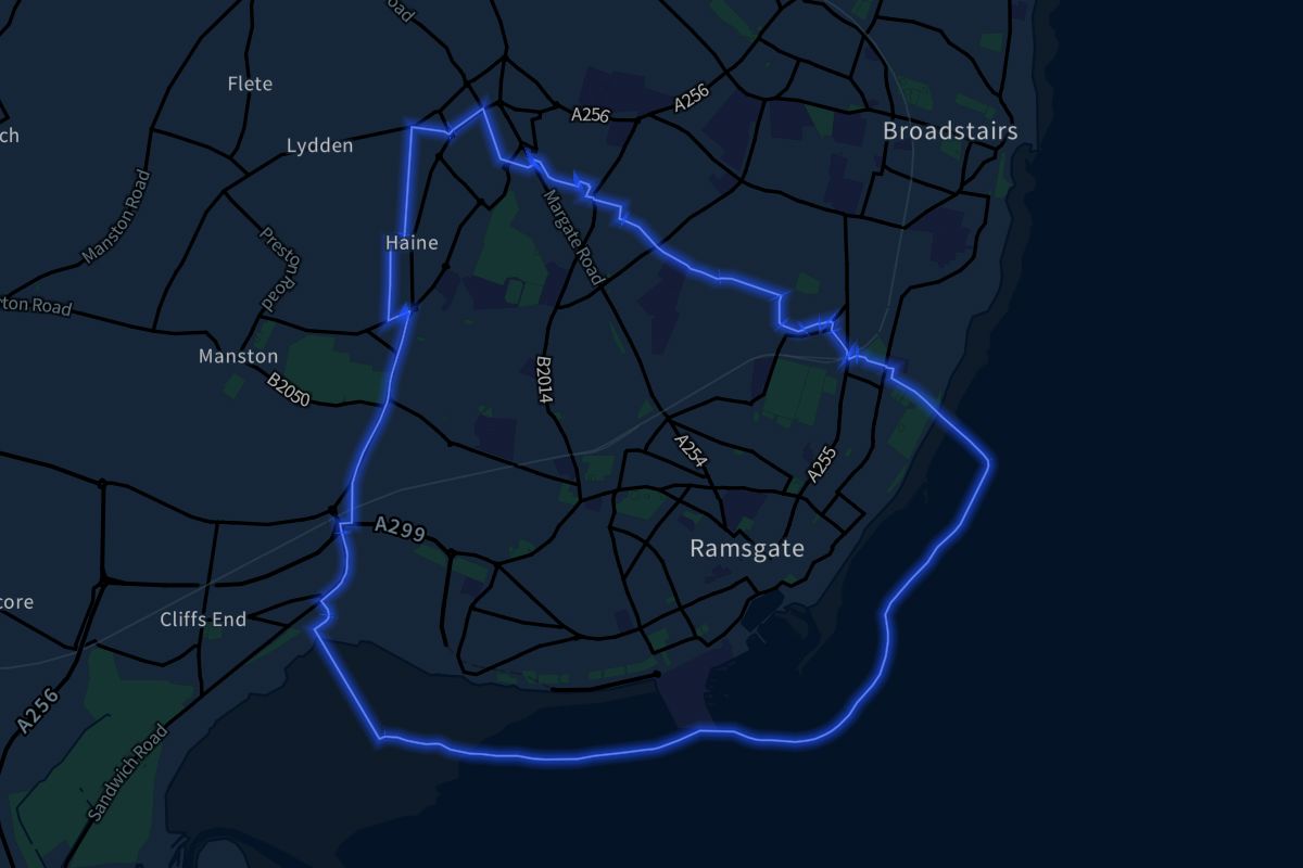 Ramsgate geographic boundaries dark outline