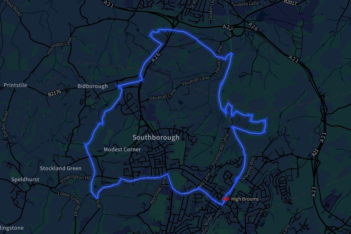 Southborough geographic boundaries dark outline