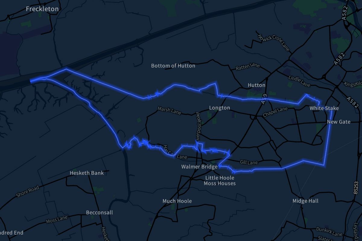 Longton geographic boundaries dark outline