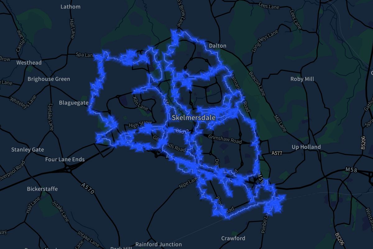 Skelmersdale geographic boundaries dark outline