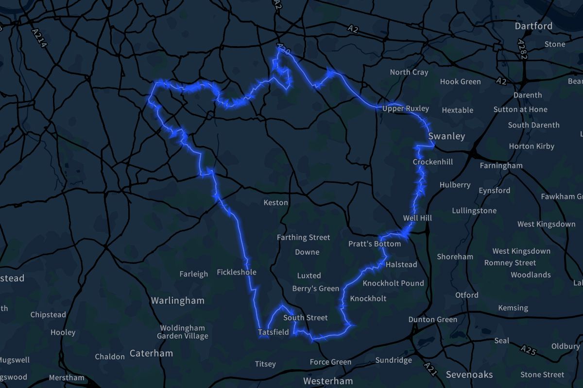 Bromley geographic boundaries dark outline