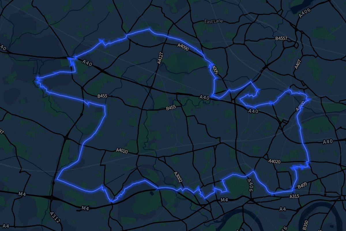 Ealing geographic boundaries dark outline