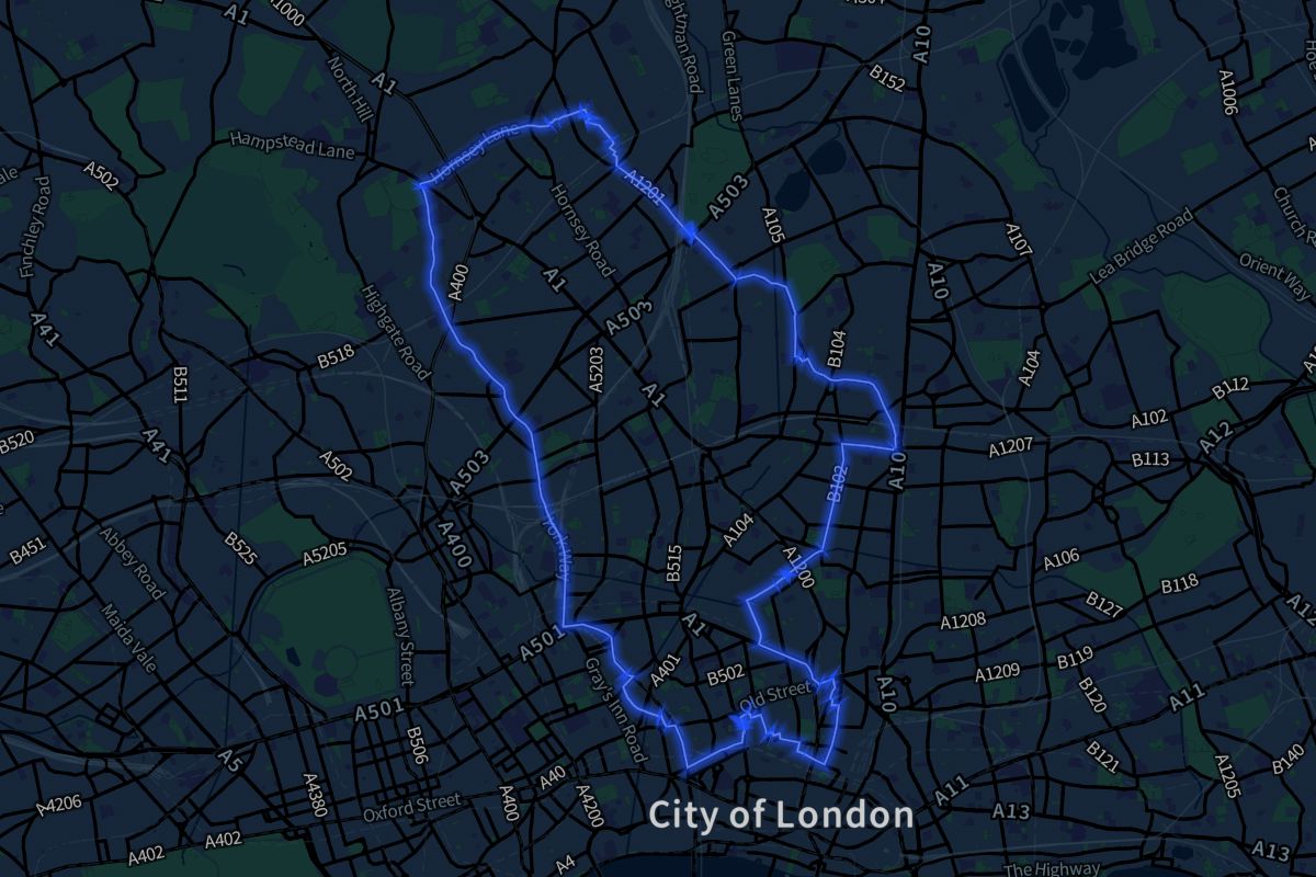 Islington geographic boundaries dark outline