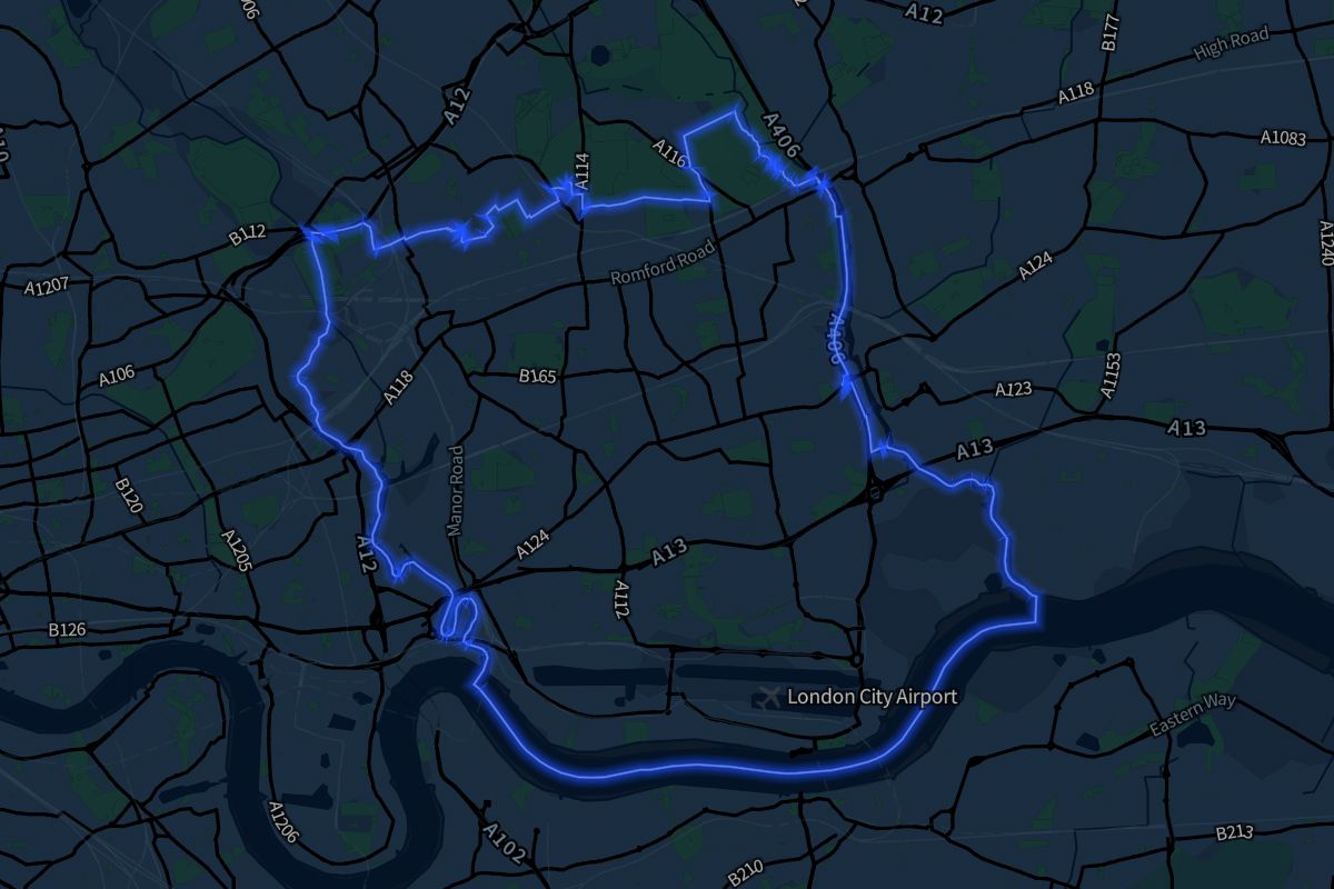 Newham geographic boundaries dark outline