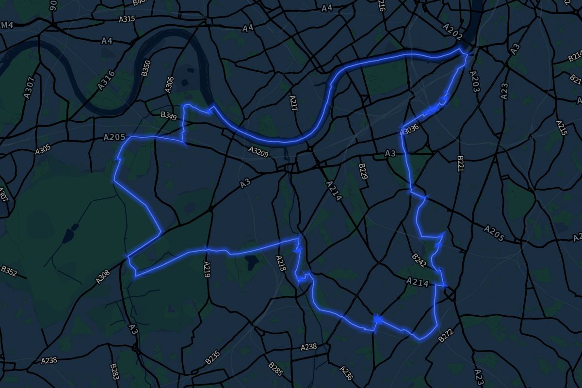 Wandsworth geographic boundaries dark outline