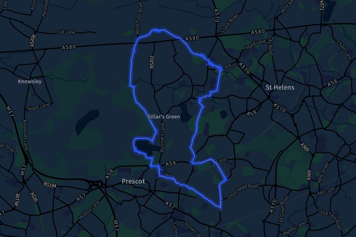 Eccleston geographic boundaries dark outline