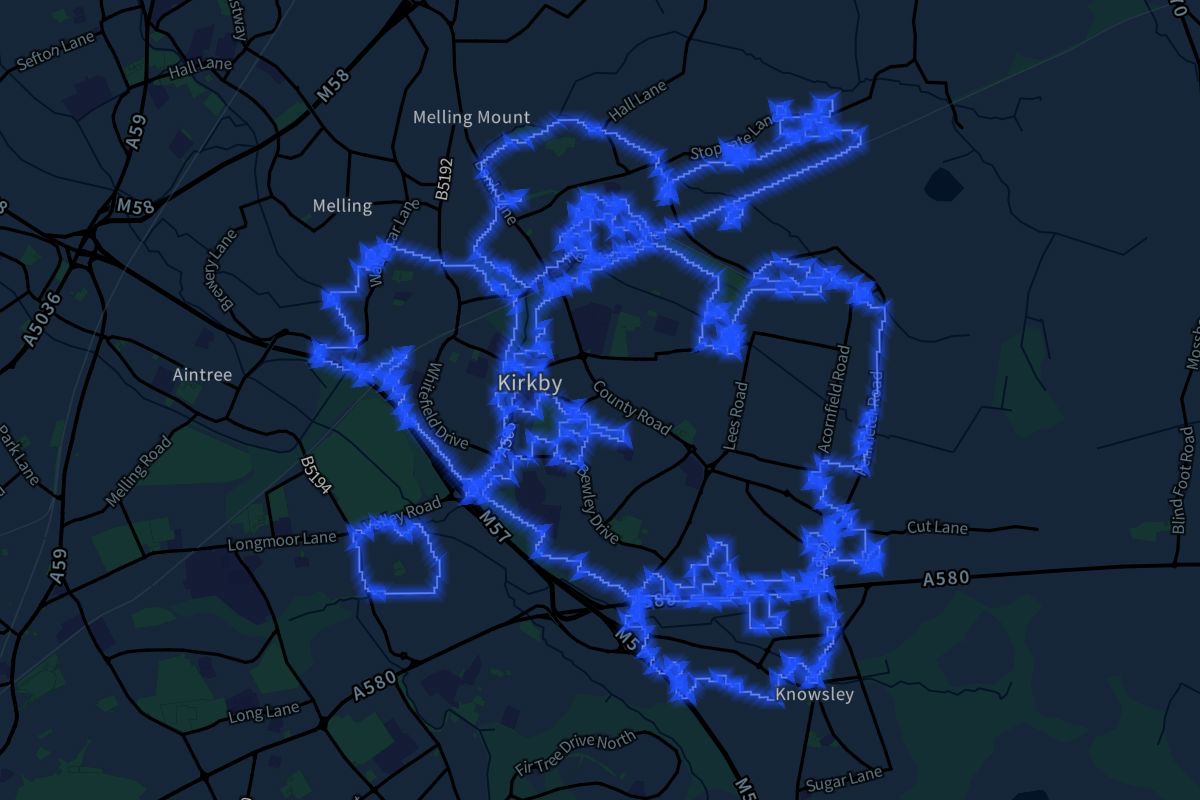 Kirkby geographic boundaries dark outline
