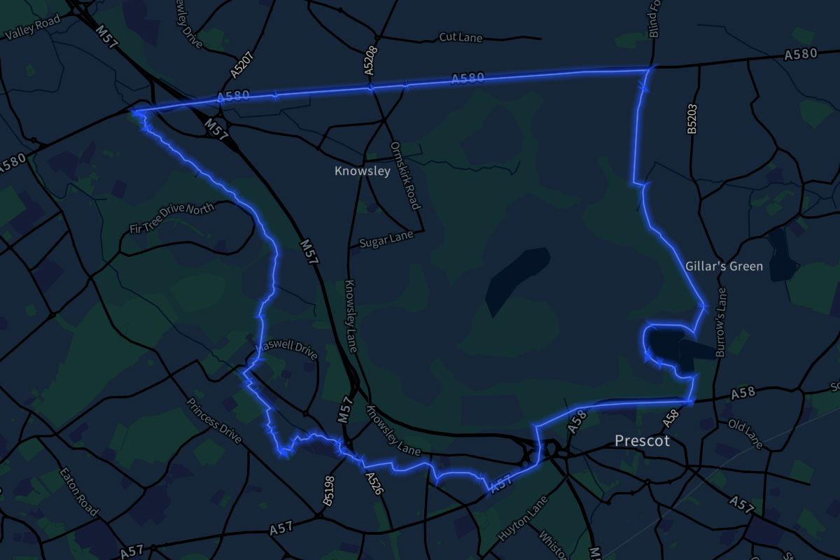 Knowsley geographic boundaries dark outline