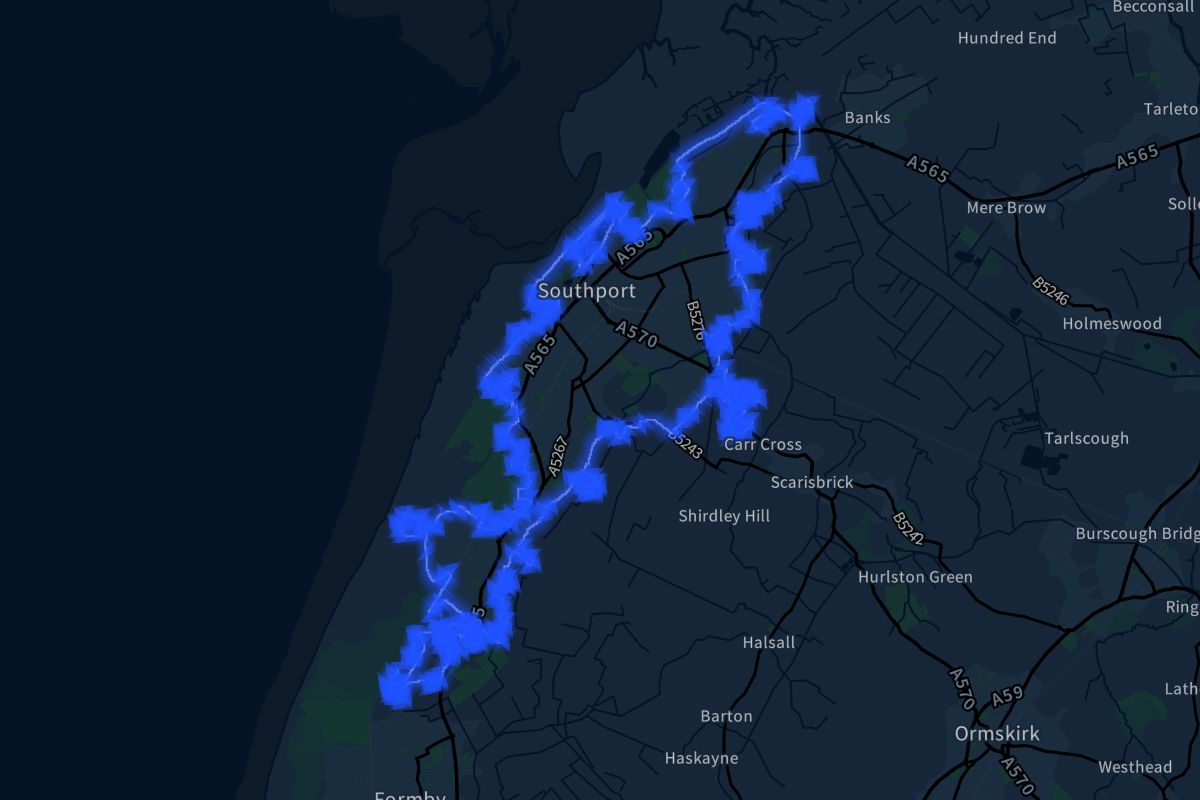Southport geographic boundaries dark outline