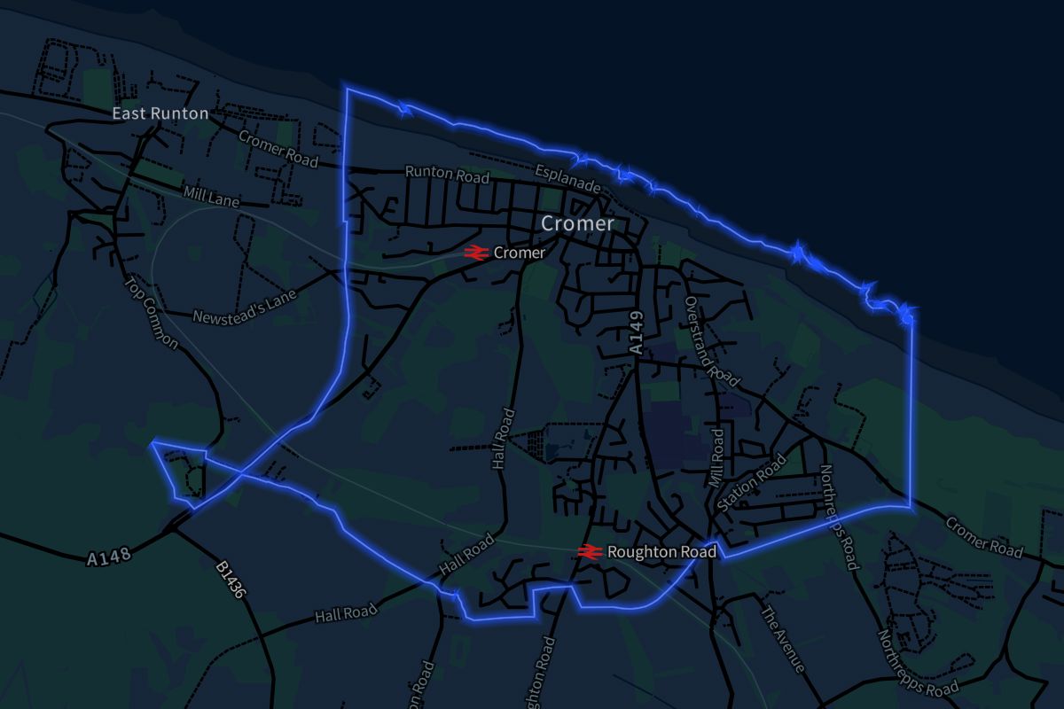 Cromer geographic boundaries dark outline
