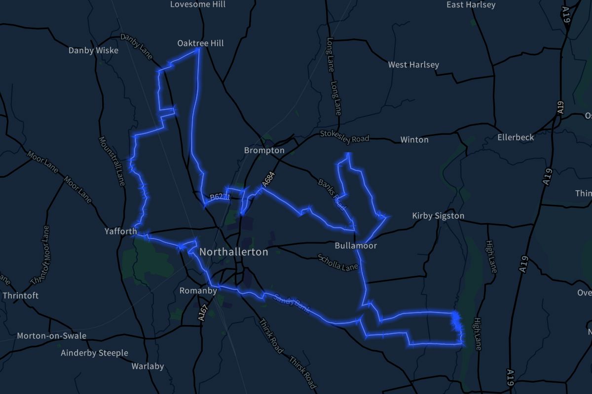 Northallerton geographic boundaries dark outline
