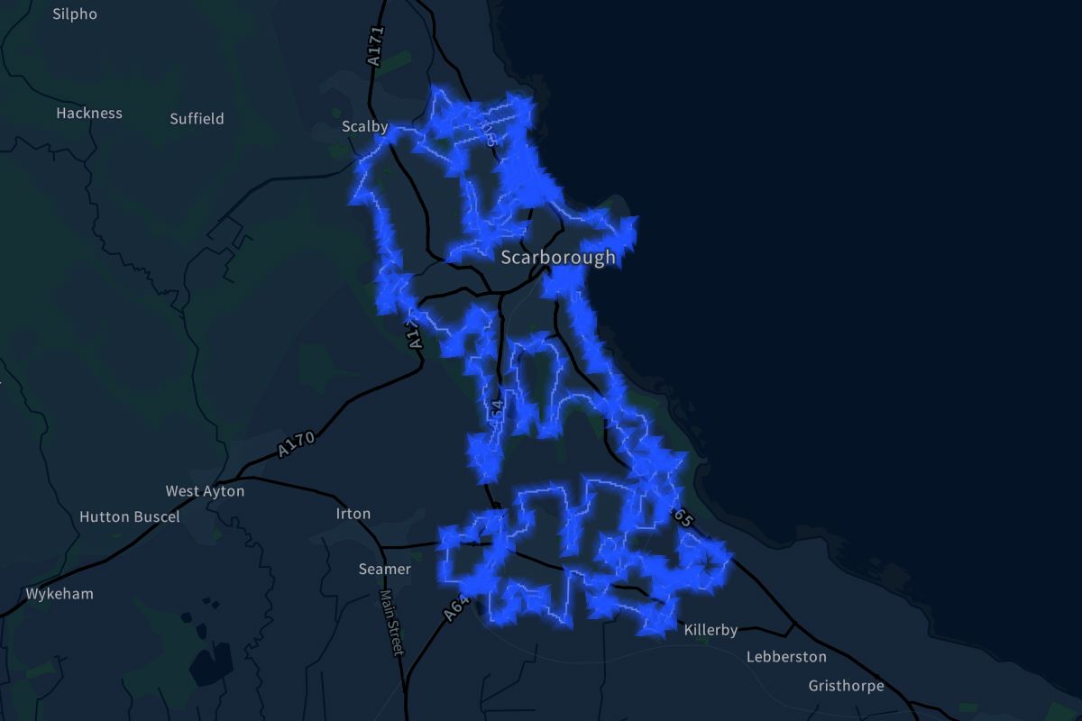 Scarborough geographic boundaries dark outline