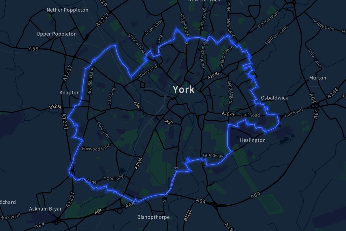 York geographic boundaries dark outline