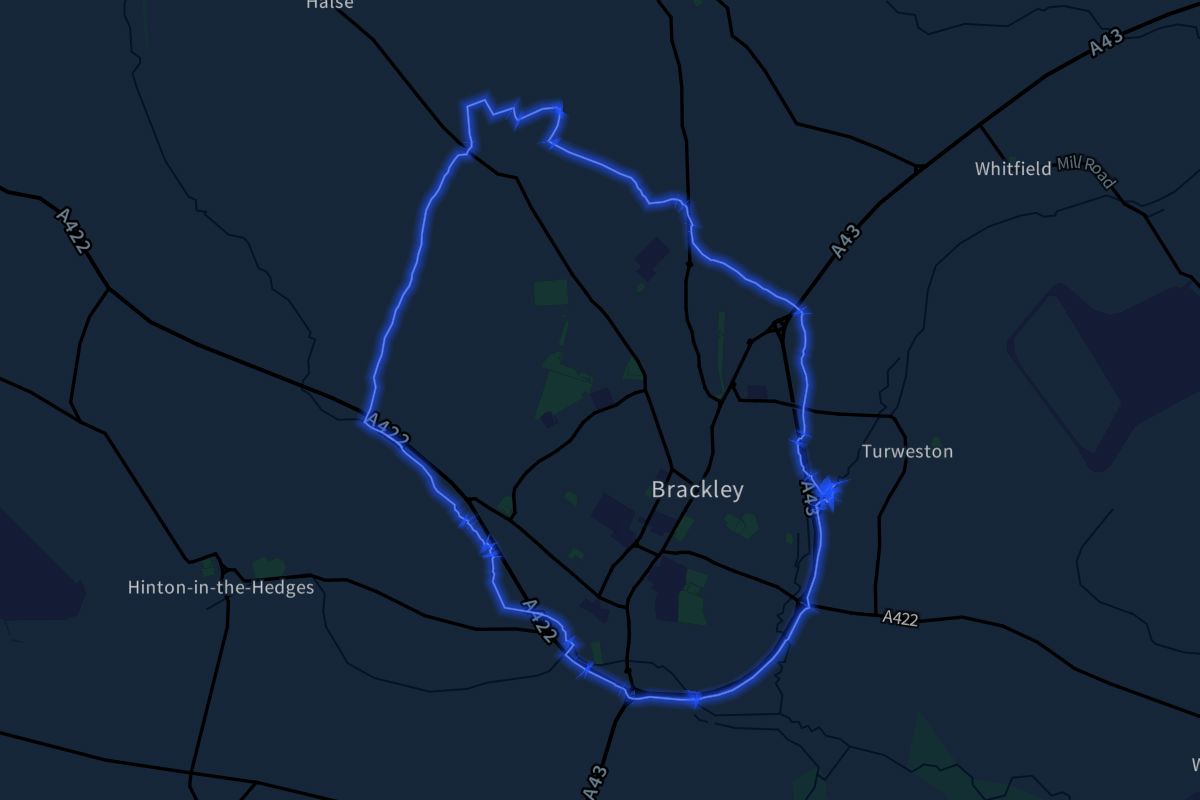 Brackley geographic boundaries dark outline